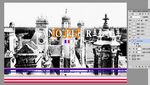 英文字母条纹城堡宫殿图案