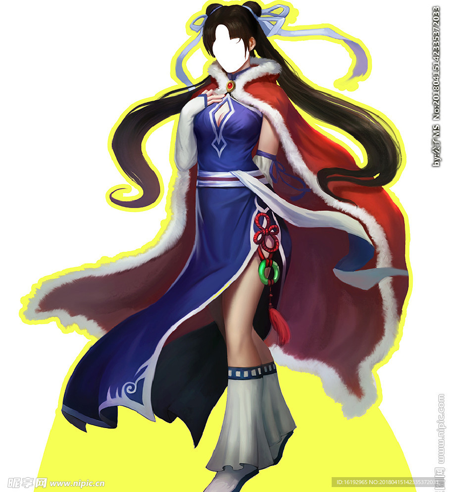 美女人物背景板