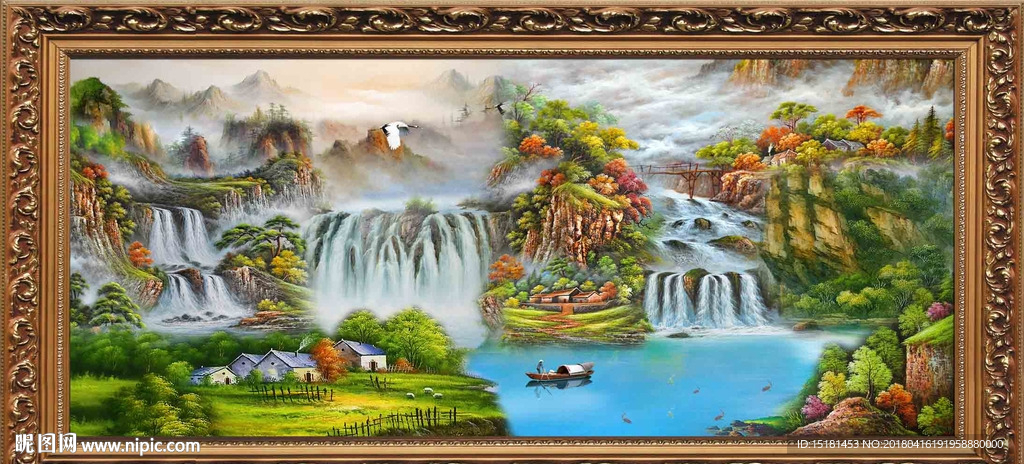 山水油画风景