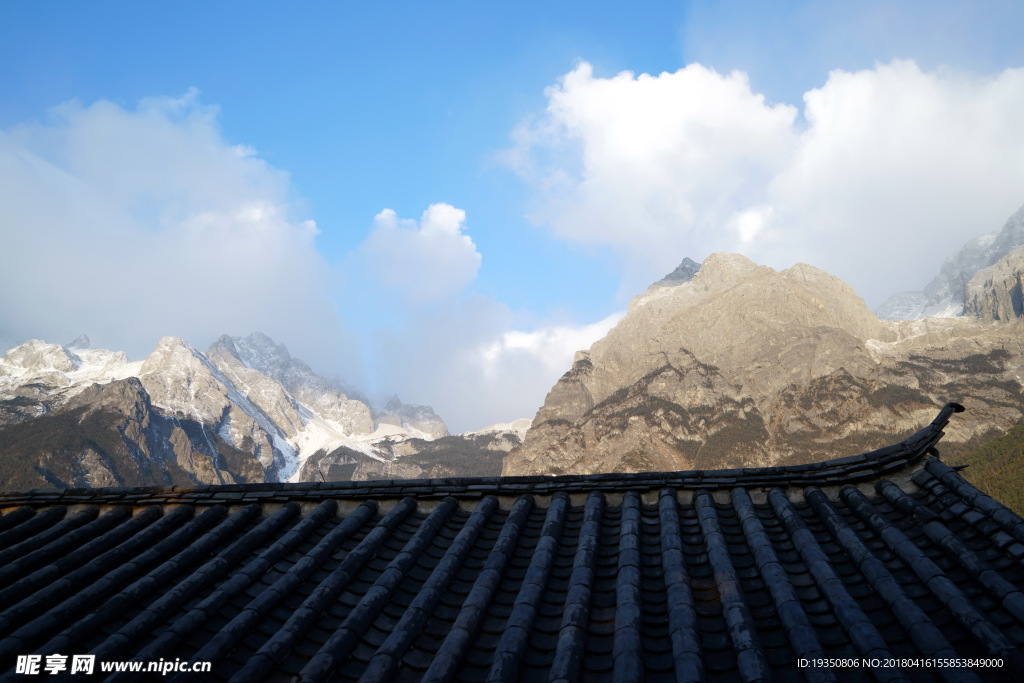 玉龙雪山 天空 云