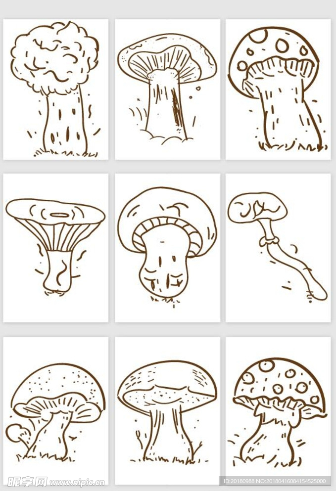 线条蘑菇