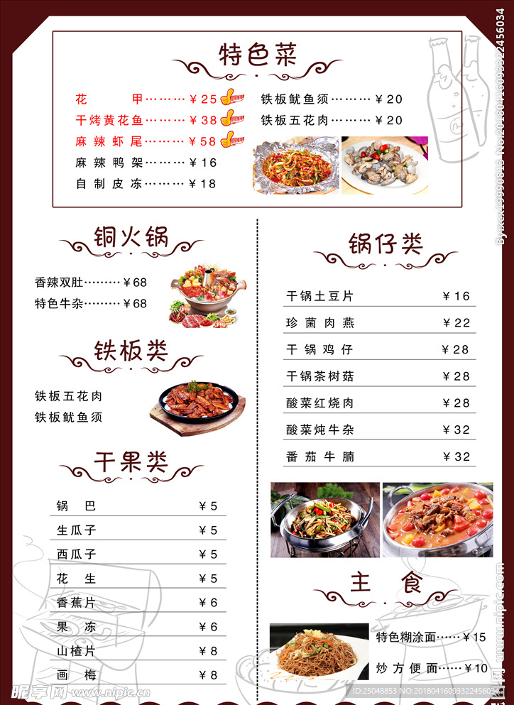 价目表