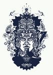 欧洲艺术皇冠人物图案印花矢量图