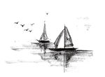 帆船png线条图