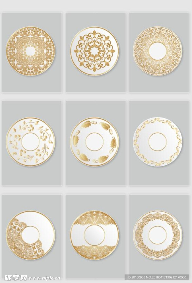 金色圆形花纹
