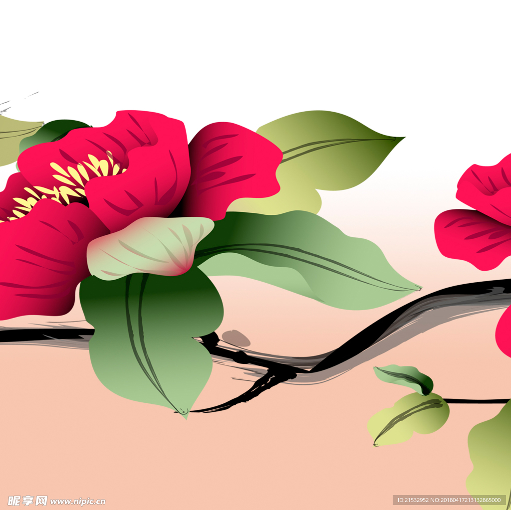 中国风梅花三联挂画
