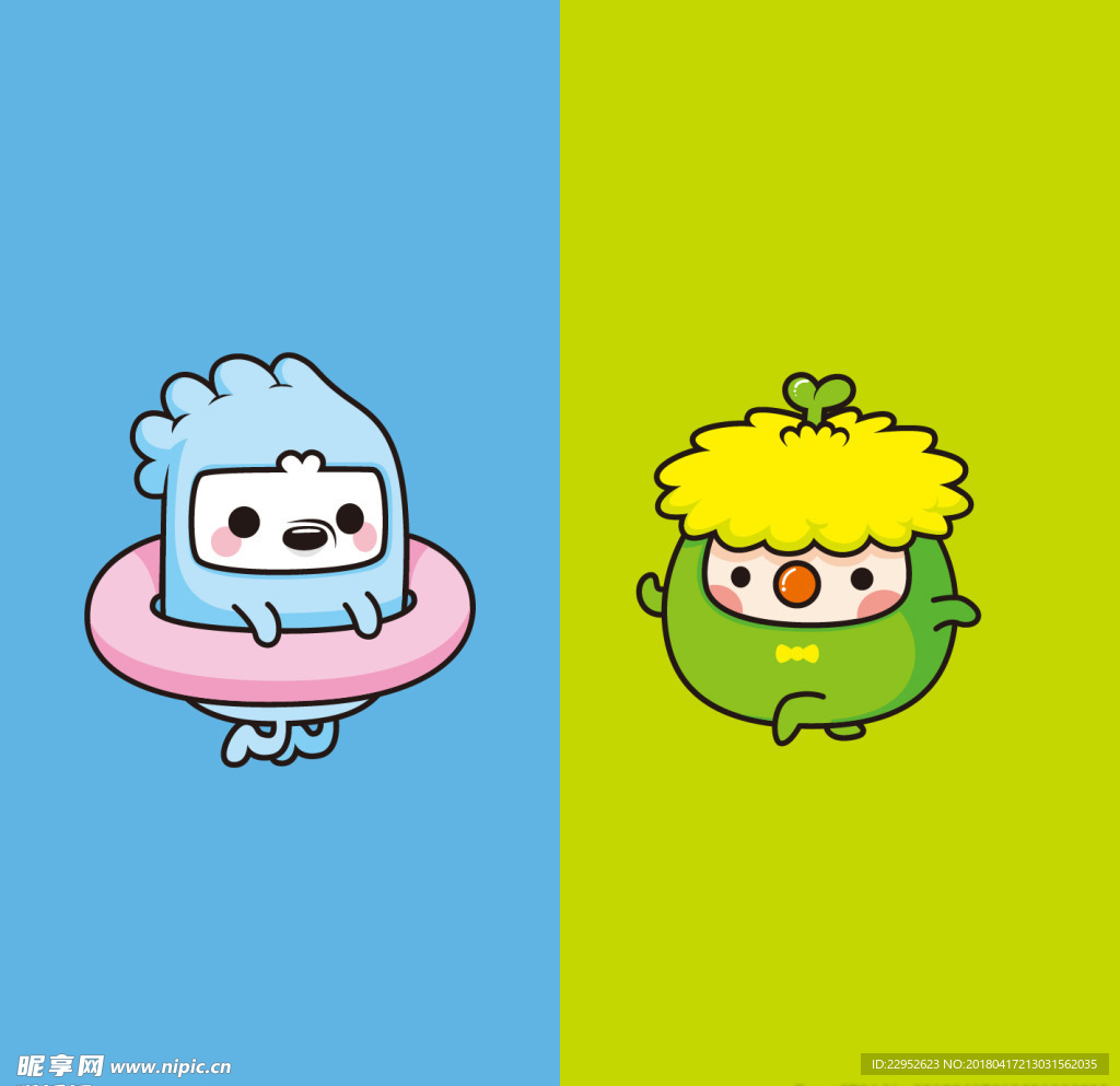小娃娃卡通插画