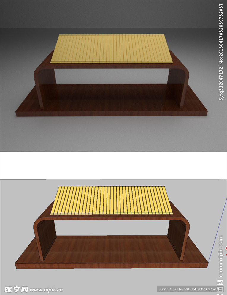 sketchup中式展桌模型