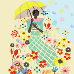 插画 花卉 花枝