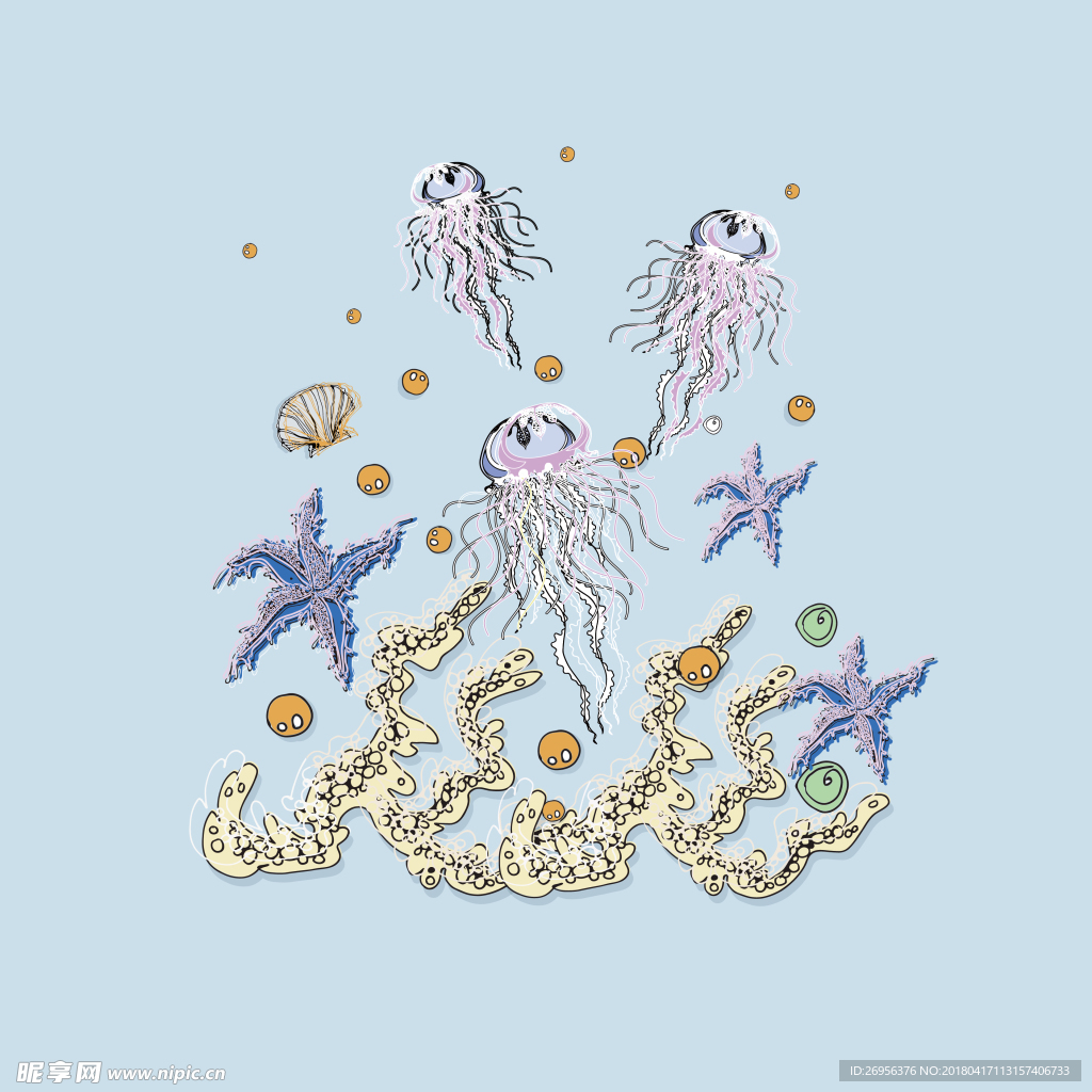 海岛假日 海洋生物  水母