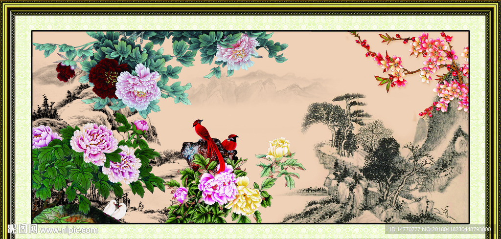 国画牡丹