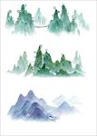 水彩山素材