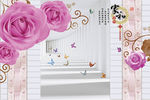 鲜花立体背景墙