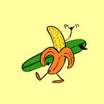 香蕉 运动 冲浪 植物