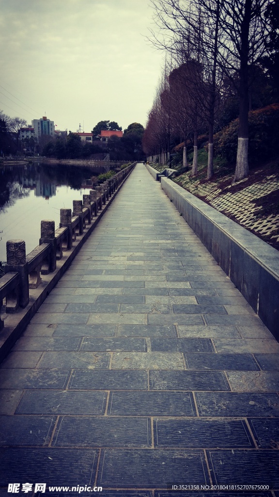 清晨河边