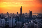 夕照 南京地标建筑