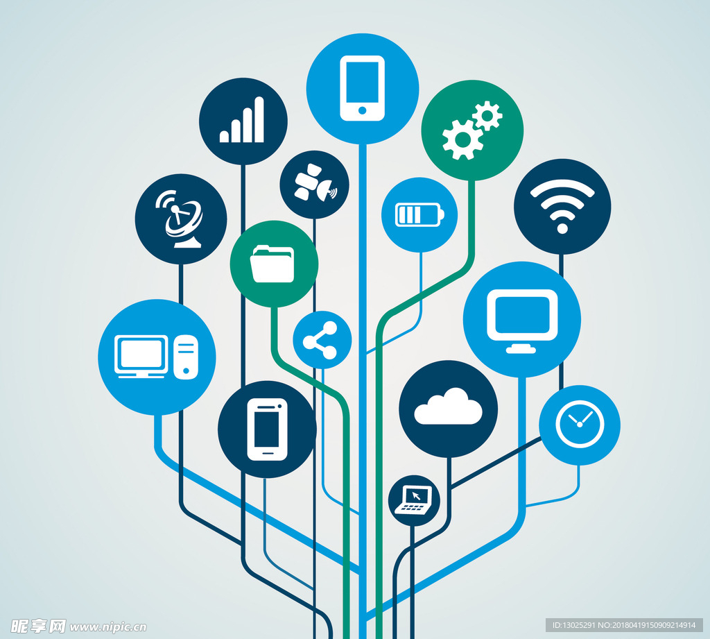 网络科技矢量图