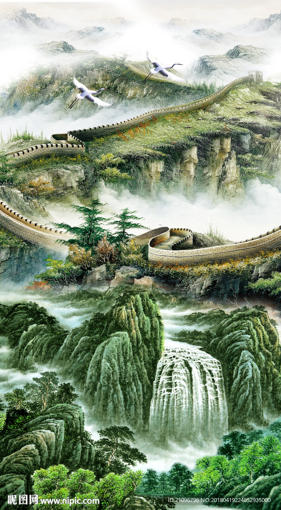 山水国画玄关
