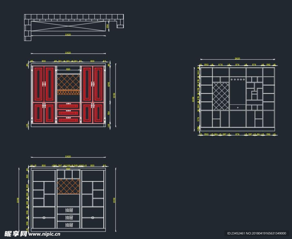 酒柜  CAD设计  酒柜设计