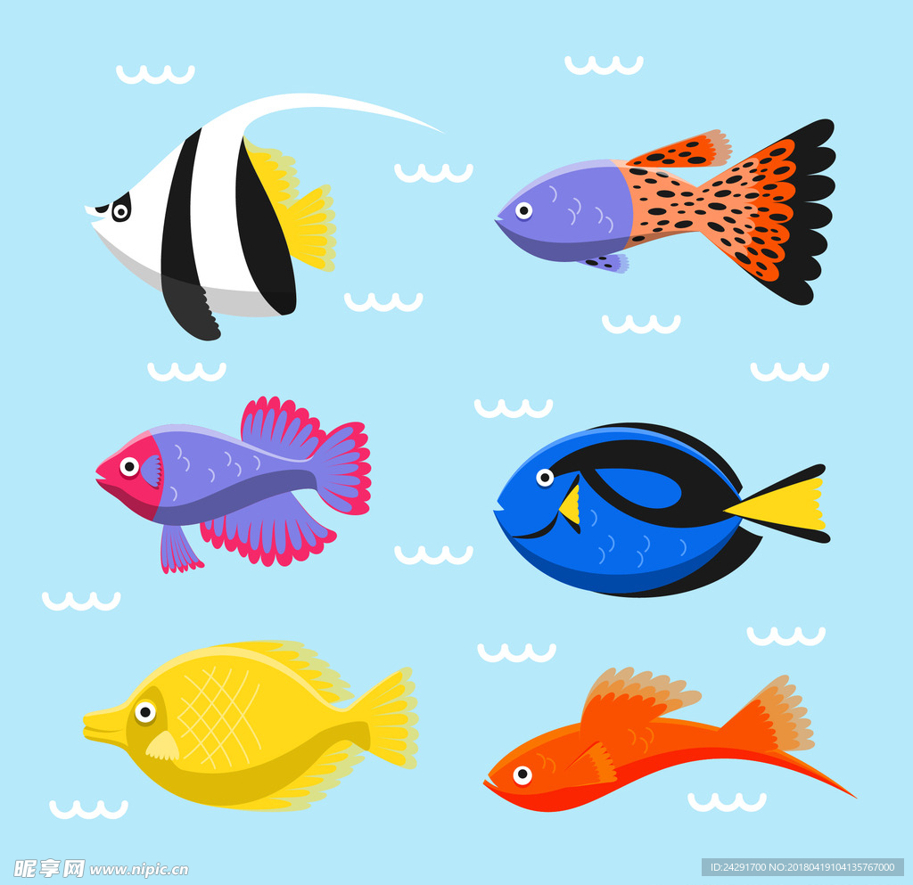 鱼 鱼插画 卡通鱼 海洋鱼类