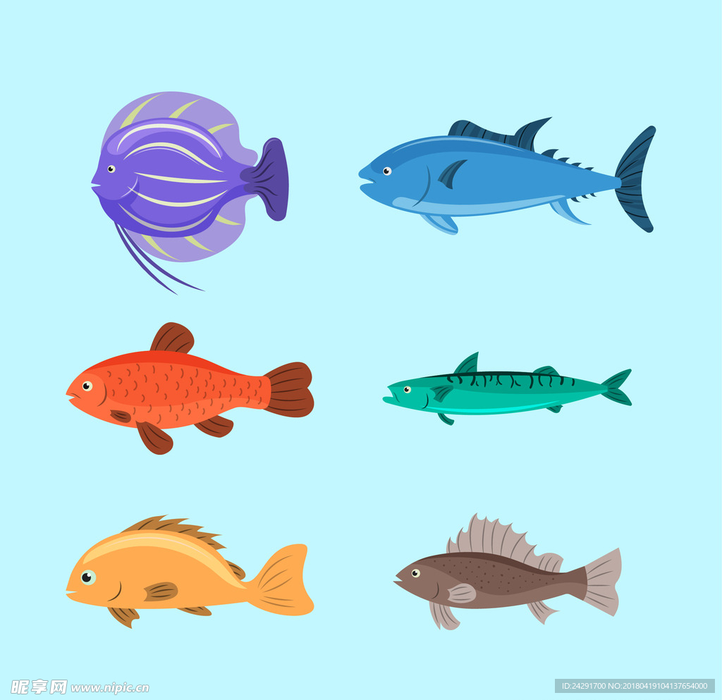 鱼 鱼插画 卡通鱼 海洋鱼类