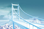 冰川冰冻大桥通往远方未来之桥