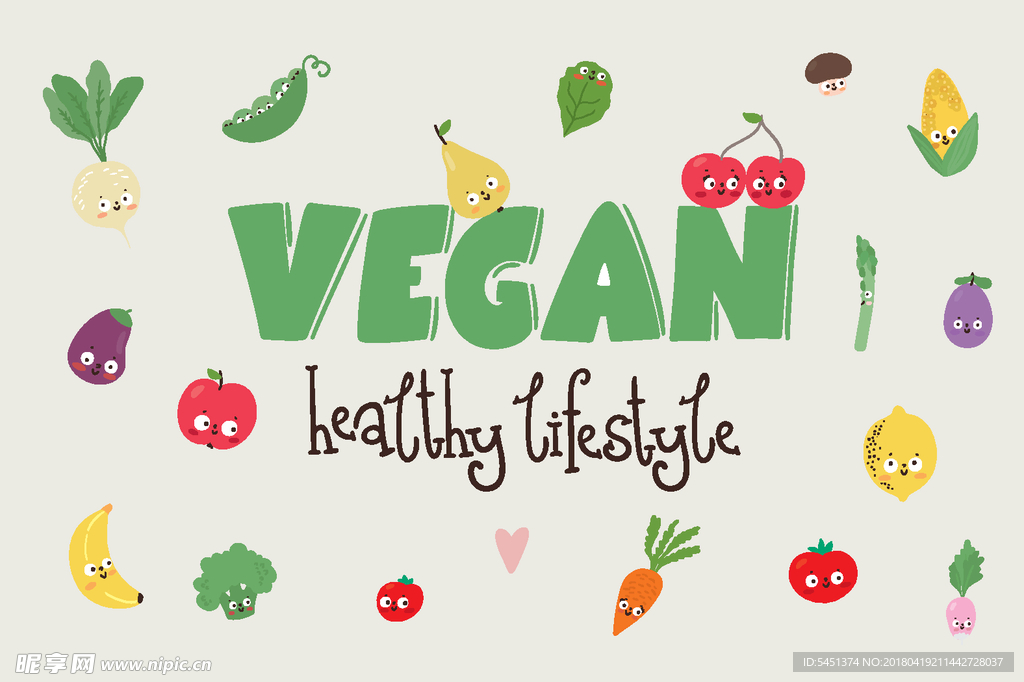 健康生活水果蔬菜英文海报