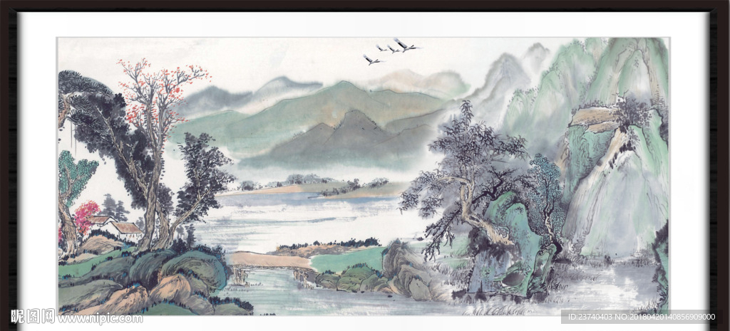 国画山水 江山如此多娇