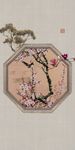 窗格花鸟图
