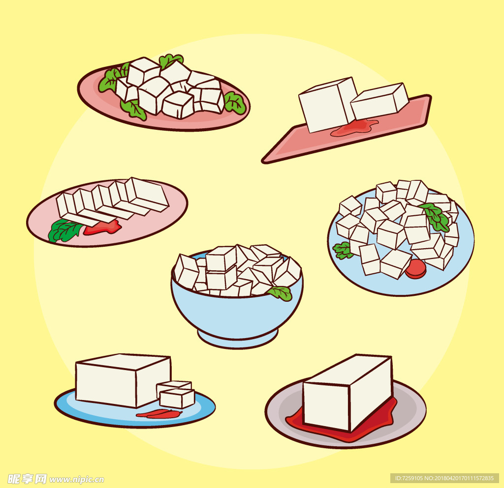 豆腐料理插画