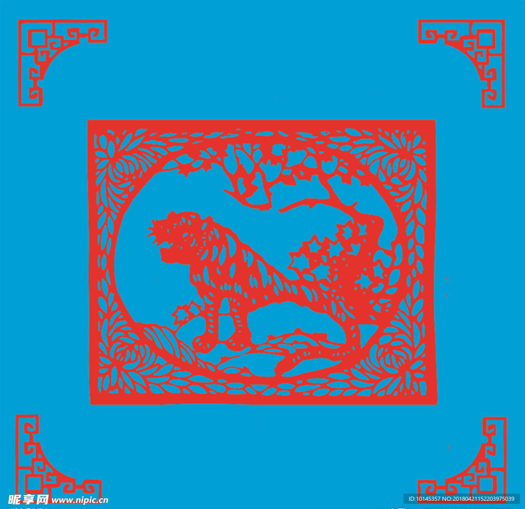 老虎剪纸