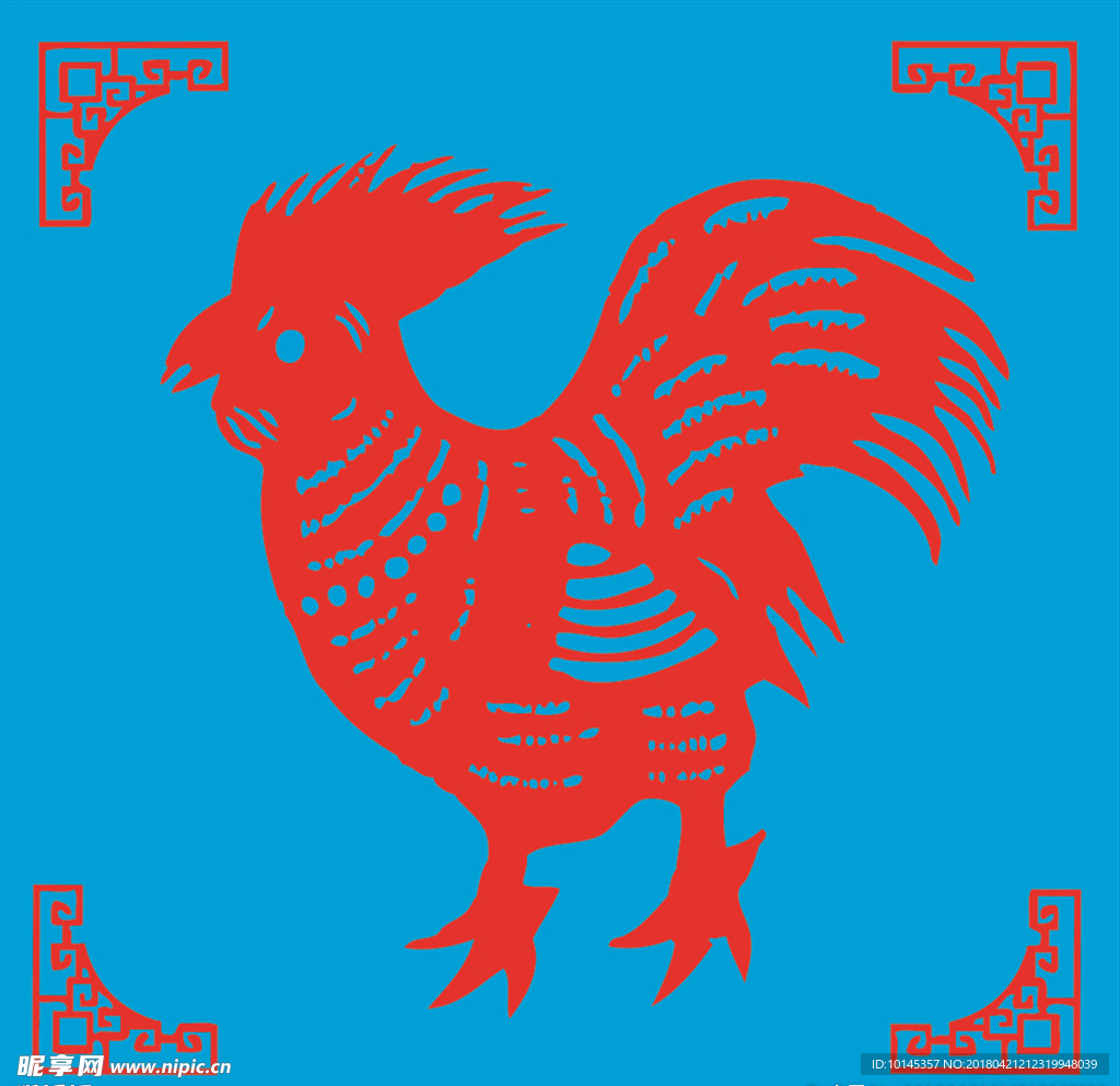 鸡剪纸