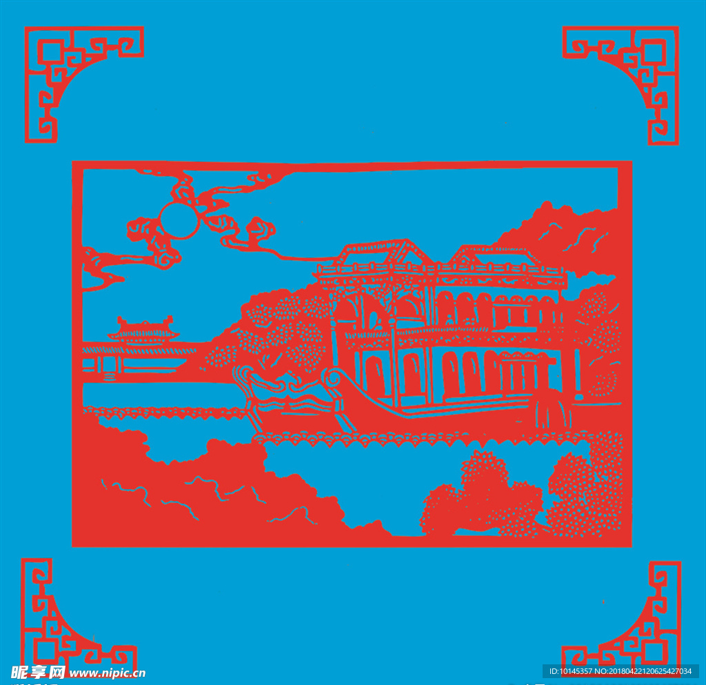 风景剪纸