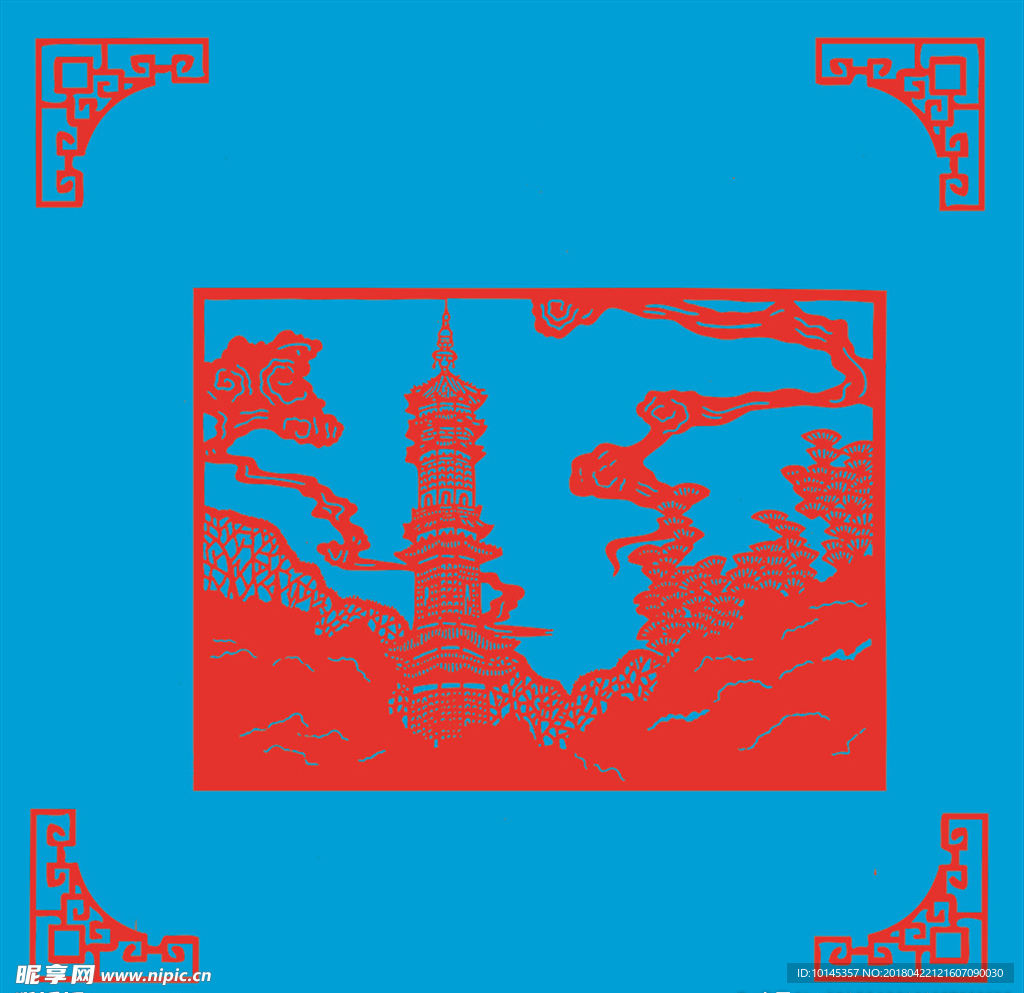 建筑剪纸