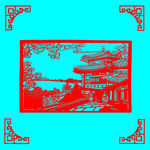 建筑剪纸