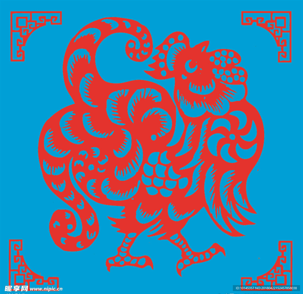 鸡剪纸