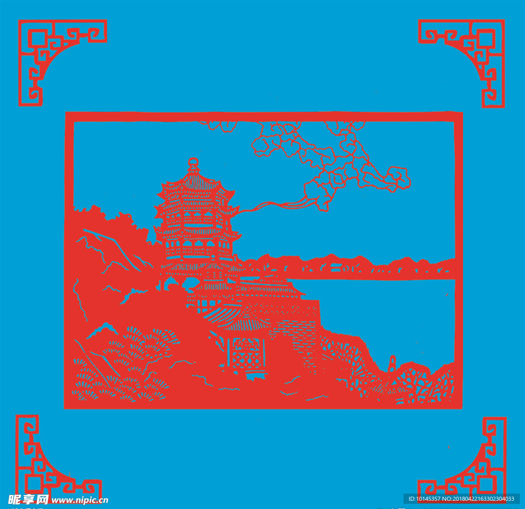 风景剪纸