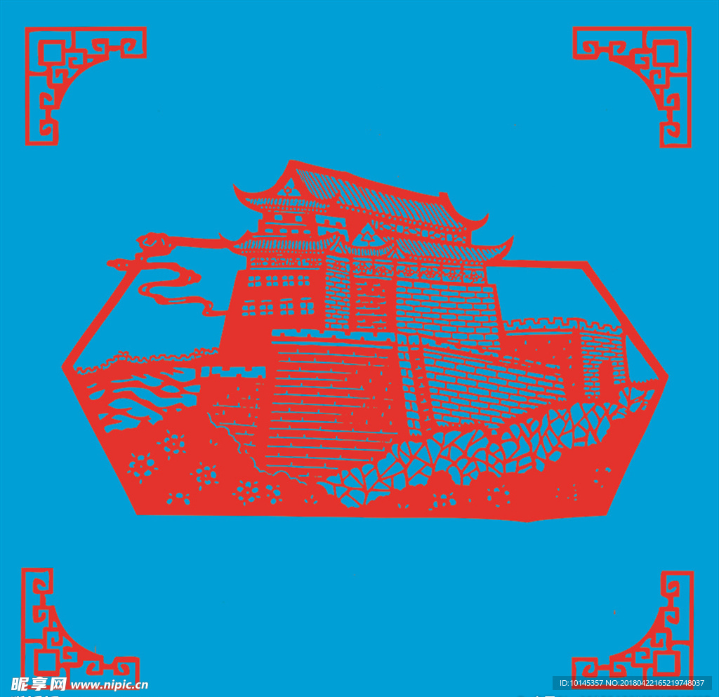 建筑剪纸