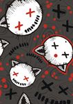 卡通可爱恐怖猫咪印花底纹素材