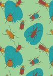 卡通图案卡通动物甲虫印花底纹