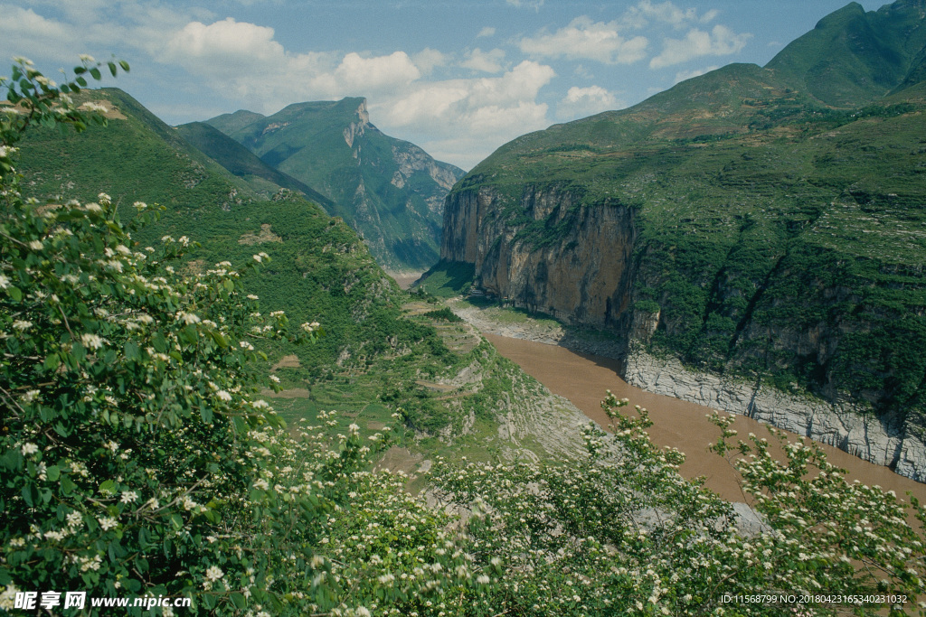绿山河流