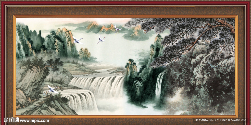 泰山国画山水