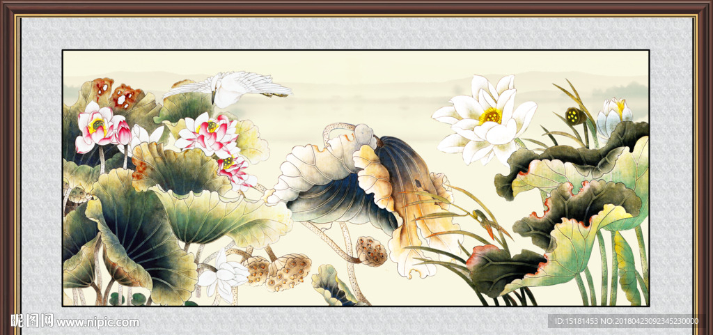 荷花装饰画
