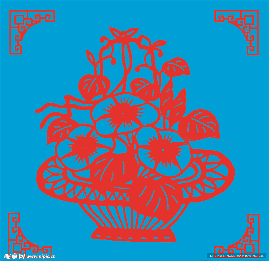 花篮剪纸