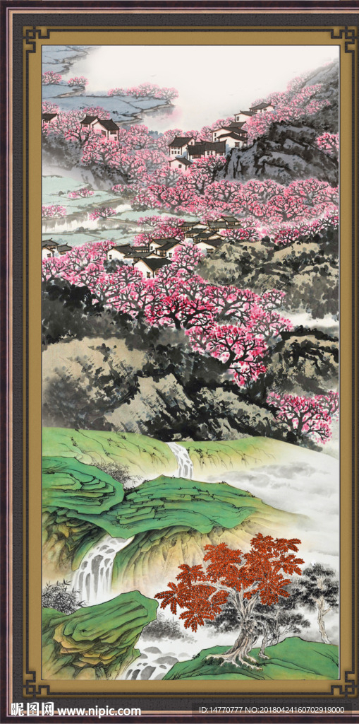 竖幅国画风景