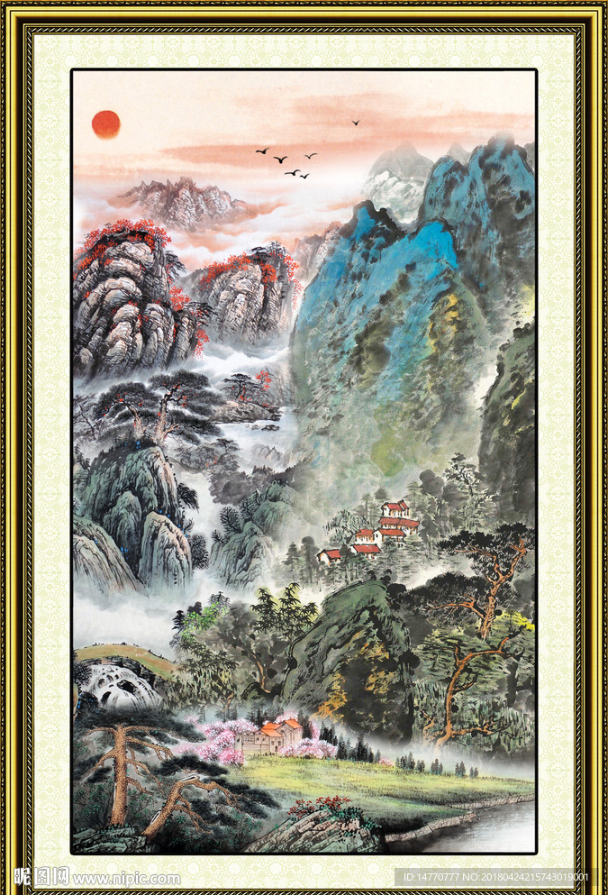 竖幅国画