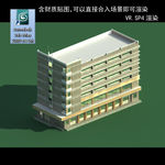 写字楼 现代办公楼 建筑模型图