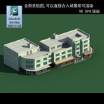 写字楼 现代办公楼 建筑模型图