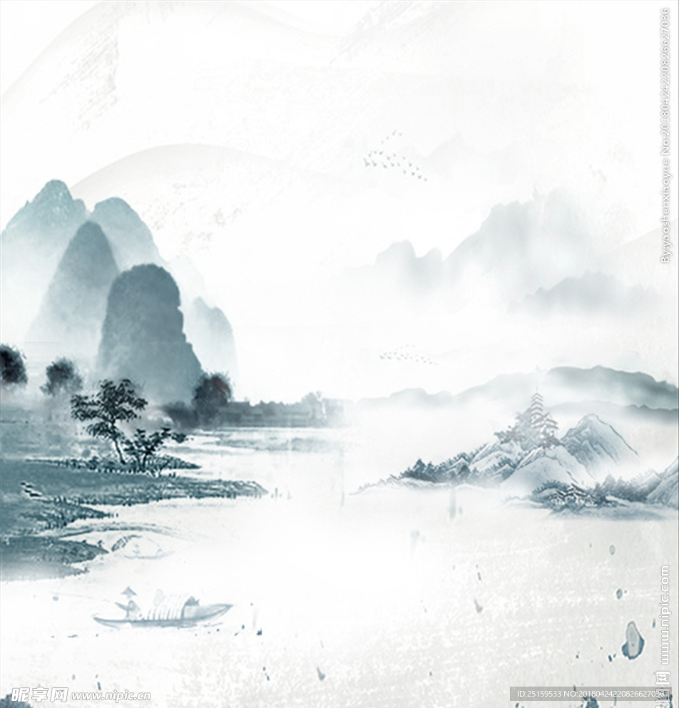 中国风山水画