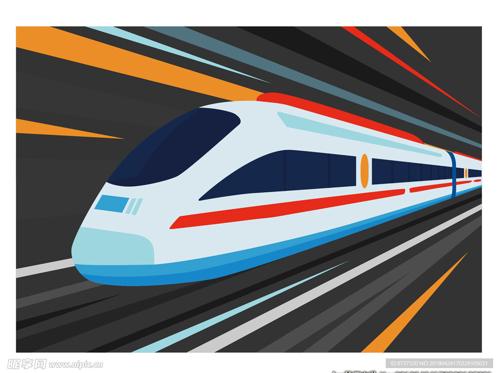火车运输插画图片